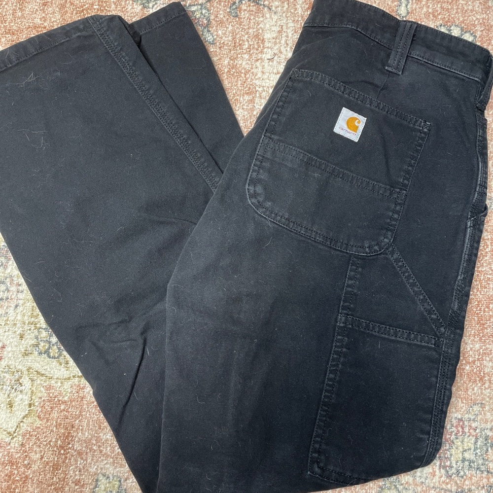 Carhartt Rugged Flex Original Fit Carpenter Work Pants Women Sz 4 Regular black